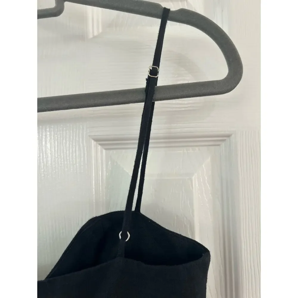 Karina Grimaldi Nelia Black Linen Bow Front Jumpsuit Revolve - Picture 6 of 9